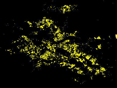 Satelitenansicht auf Dresden, mit Gelb hervorgehobenen Adressdaten